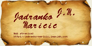 Jadranko Maričić vizit kartica